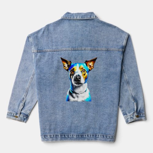 Toy Fox Terrier Pop Art I Dog Lover I Splash Art T Denim Jacket