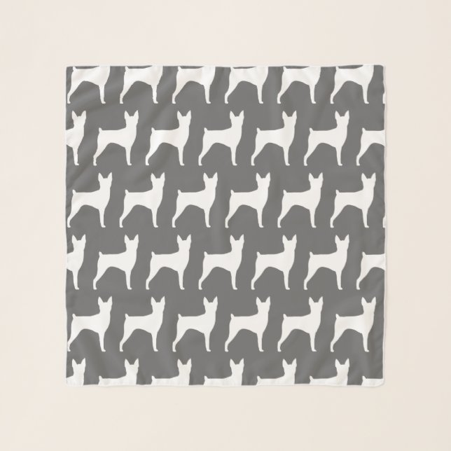 Toy Fox Terrier Silhouettes Pattern Scarf (Front)