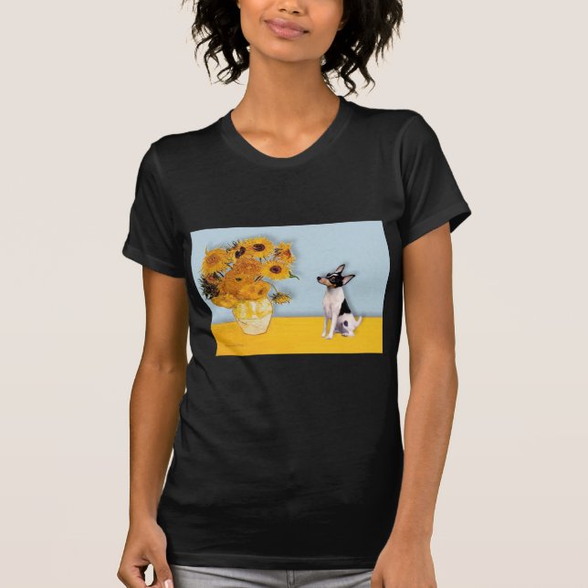 Toy Fox Terrier - Sunflowers T-Shirt (Front)