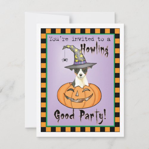 Toy Fox Terrier Witch Invitation