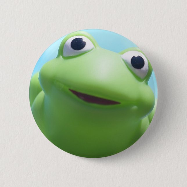 Toy Frog Close-Up Pinback Button (Front)