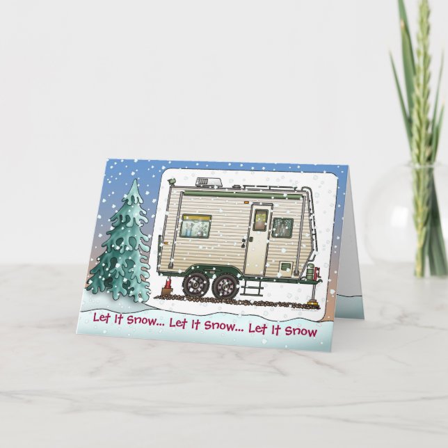 Toy Hauler Trailer Camper Holiday Cards (Front)