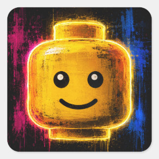 Toy LEGO Head Square Sticker