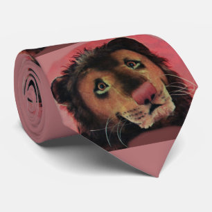 toy lion head print neck tie