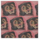 toy lion's head print fabric