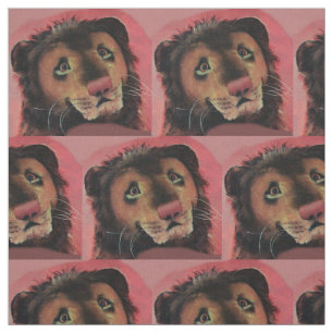 toy lion's head print fabric