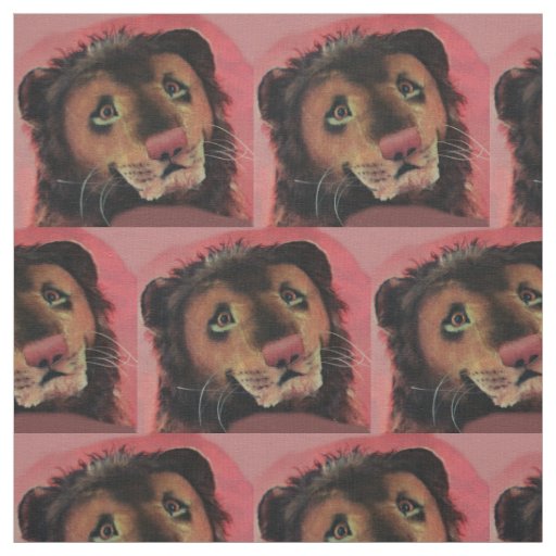 toy lion's head print fabric