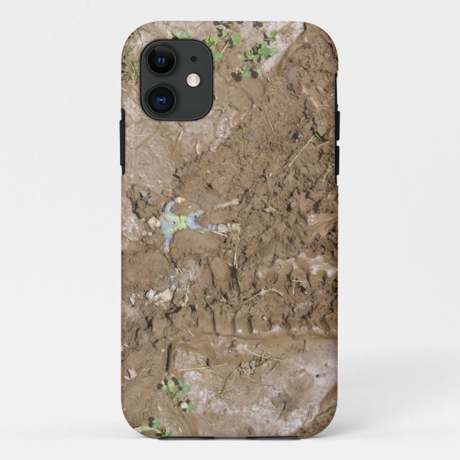 Toy man pushed into mud. Case-Mate iPhone case (Back)