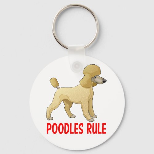 Toy Miniature Poodle Cream Tan Puppy Dog Love Keychain