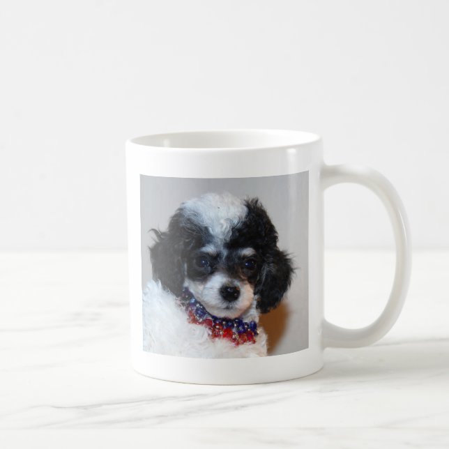 Toy Parti Poodle Puppy face Coffee Mug (Right)