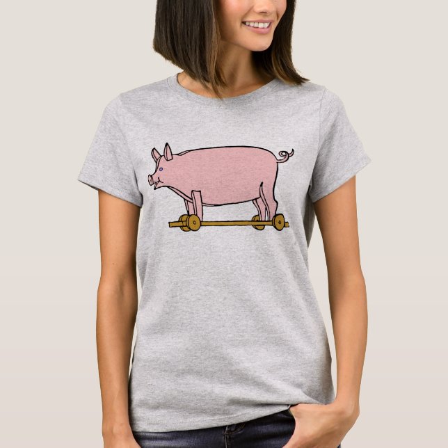 Toy Pink Pig Vintage Art T-Shirt (Front)