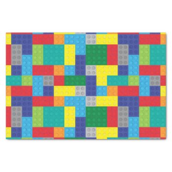 Toy Plastic Bricks Building Blocks Tissue Paper by DaisyPrint at Zazzle