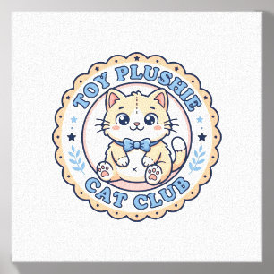 Toy Plushie Cat Cute Cat T-Shirt Design - Toy Plus Canvas Photo Tile