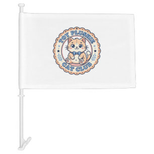 Toy Plushie Cat Cute Cat T-Shirt Design - Toy Plus Car Flag