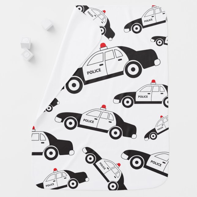 Toy Police Car Design Baby Blanket (In Situ)