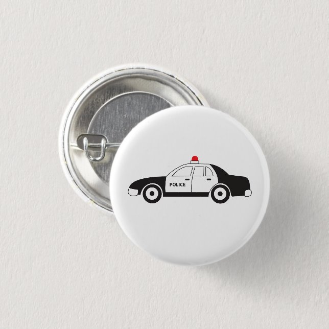 Toy Police Car Design Button (Front & Back)