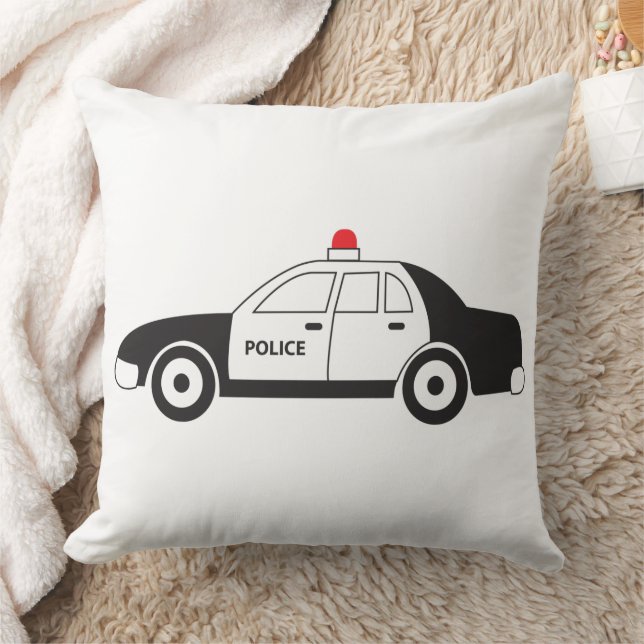Toy Police Car Design Throw Pillow (Blanket)