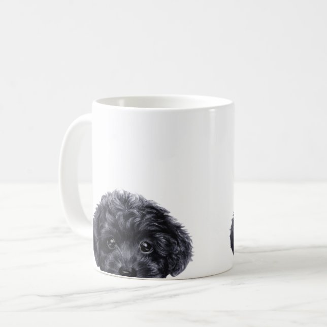 Toy poodle black coffee mug (Front Left)