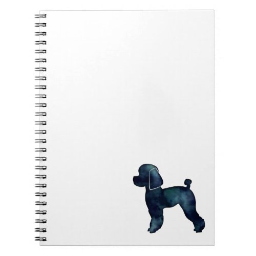 Toy Poodle Black Watercolor Silhouette Notebook