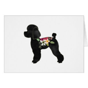 Toy Poodle Breed Boho Floral Silhouette Card