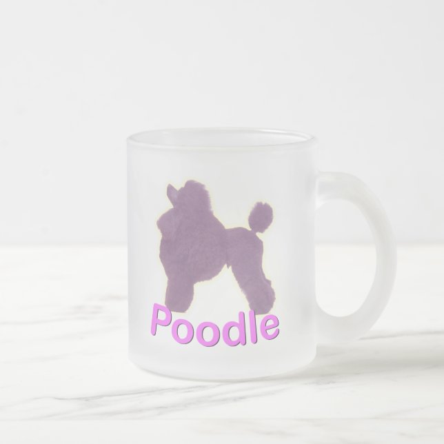 Toy Poodle Cradle Purple / Pink Frosted Glass Mug (Right)