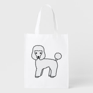 Toy Poodle Cute Cartoon Dog Grocery Bag