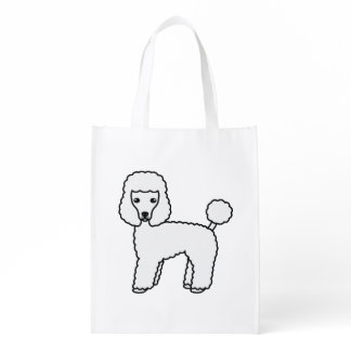 Toy Poodle Cute Cartoon Dog Grocery Bag