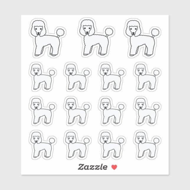 Toy Poodle Cute Cartoon Dogs Sticker (Sheet)