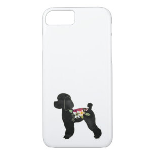 Toy Poodle Dog Breed Boho Floral Silhouette iPhone 8/7 Case