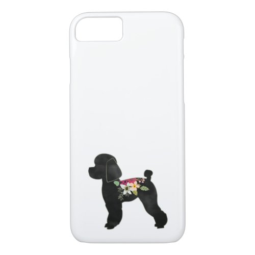 Toy Poodle Dog Breed Boho Floral Silhouette iPhone 87 Case
