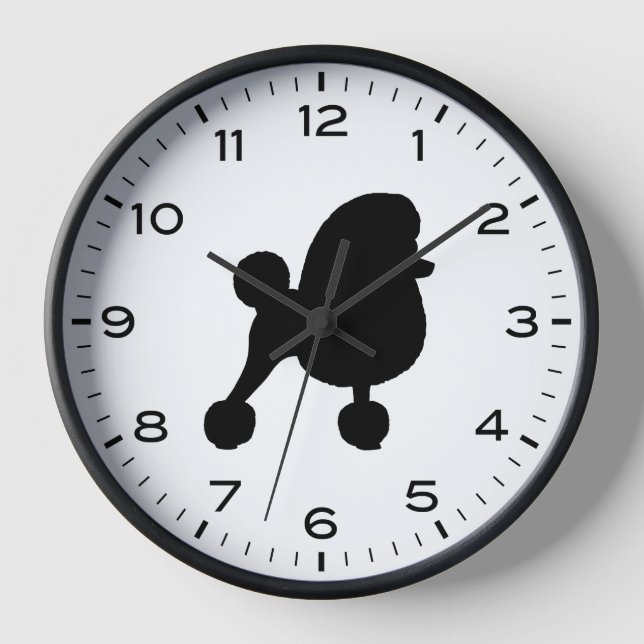 Toy Poodle Dog Breed Silhouette Clock (Front)