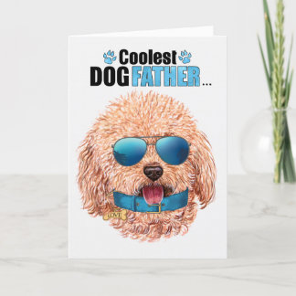 Toy Poodle Dog Coolest Dad Father's Day Holiday Card