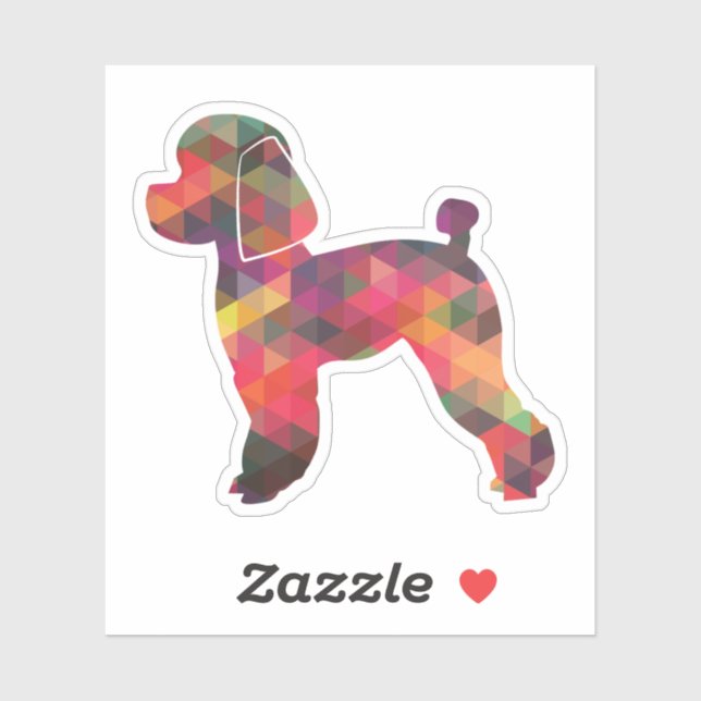Toy Poodle Dog Geo Silhouette Multi Sticker (Sheet)
