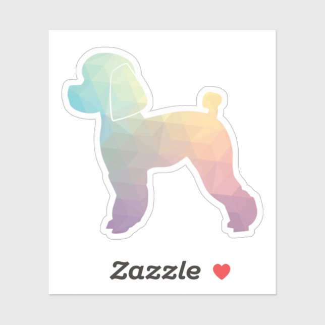 Toy Poodle Dog Geo Silhouette Pastel Sticker (Sheet)