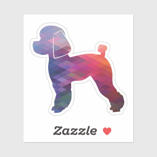Toy Poodle Dog Geo Silhouette Purple Sticker (Sheet)