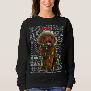 Toy Poodle Dog Lover Santa Hat Ugly Toy Poodle Chr Sweatshirt