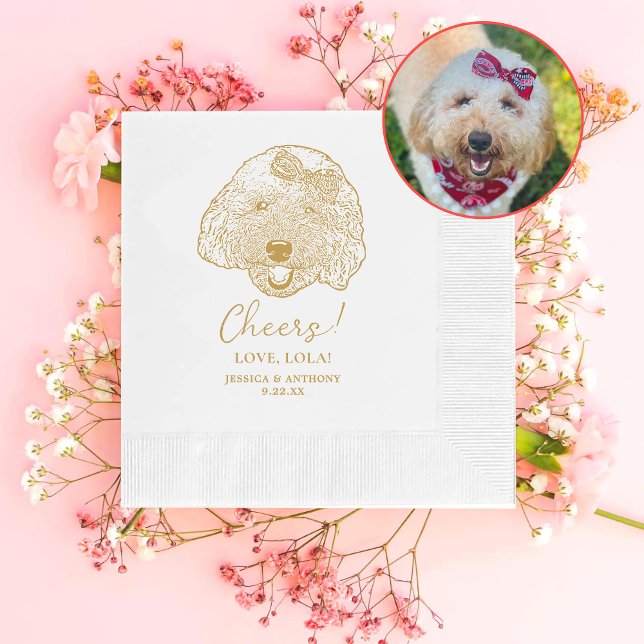 Toy Poodle Dog Personalized Cheers Napkins (Creator Uploaded)