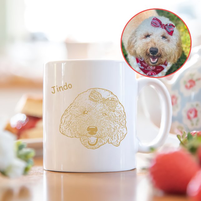 Toy Poodle Dog Personalized Hand Drawing Coffee Mug (Creator Uploaded)