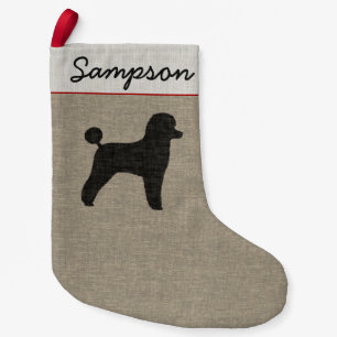 Toy Poodle Dog Silhouette Miniature Poodle Cute Small Christmas Stocking