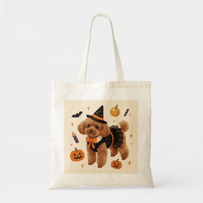 Toy Poodle Halloween Costume Ball Tote Bag
