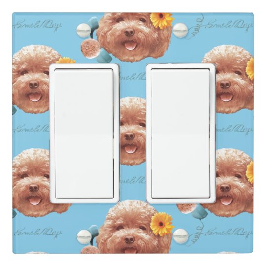 Toy Poodle Happy Face Light Switch Cover