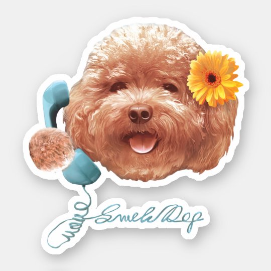 Toy Poodle Happy Face Sticker