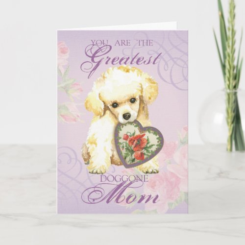 Toy Poodle Heart Mom Card