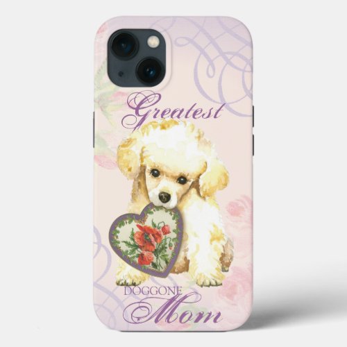 Toy Poodle Heart Mom iPhone 13 Case