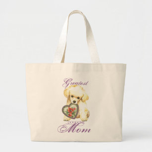 Toy Poodle Heart Mom Large Tote Bag