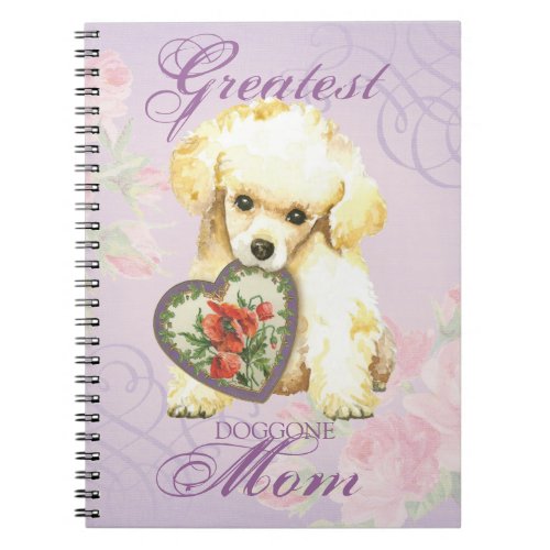 Toy Poodle Heart Mom Notebook