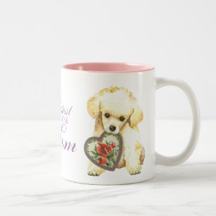 Toy Poodle Heart Mom Two-Tone Coffee Mug