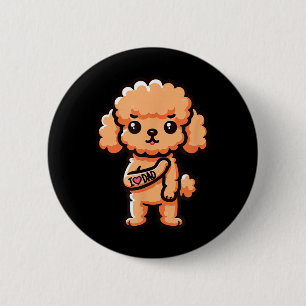 Toy Poodle I Love Dad Funny Dog Tattoo _1  Button