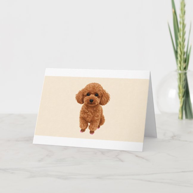 Toy Poodle Manicure Pink Polish Greeting Card