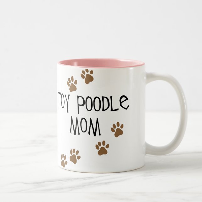 Toy Poodle Mom Two-Tone Coffee Mug (Right)